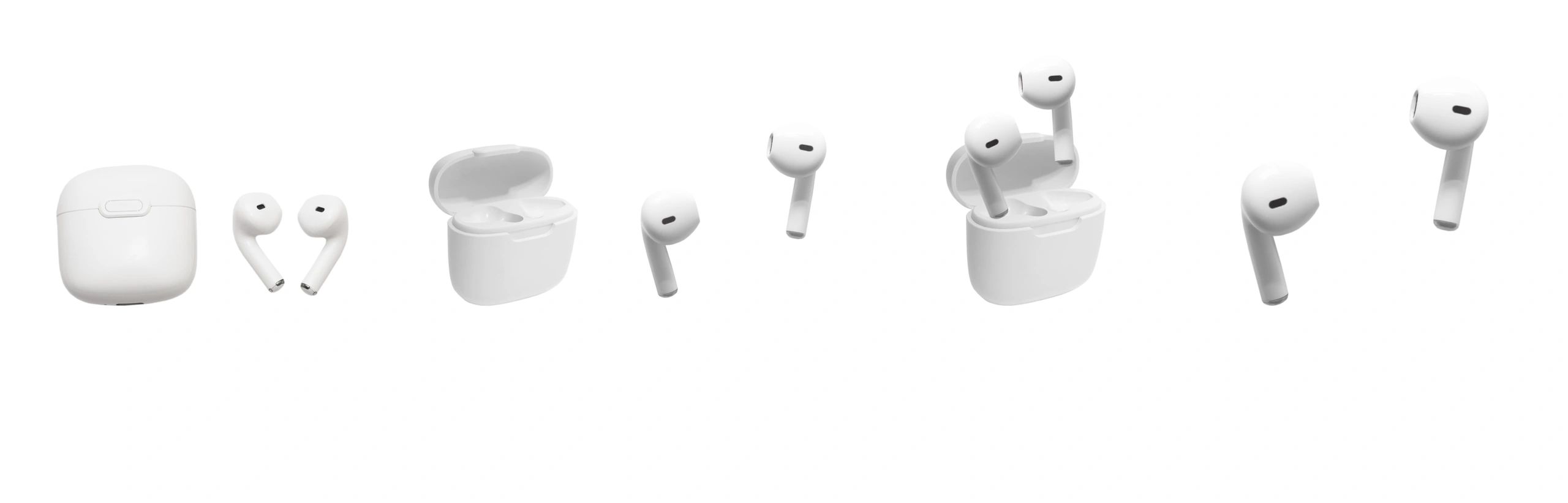 wireless earbuds on white background