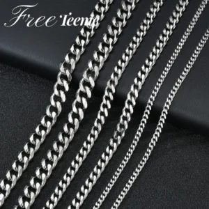 Cuban Chain Necklace for Men – Stainless Steel Chunky Hip Hop Choker (3/5/7mm)