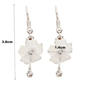 Rhinestone Flower Drop Earrings – Dangle Earrings for Women, 3 Colors