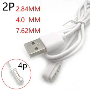 USB Magnetic Charging Cable – 2/4-Pin Smartwatch Power Charger with Magnetic Plug