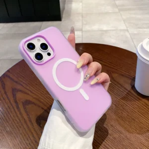 Luxury Matte Purple MagSafe iPhone Case – Wireless Charging Compatible