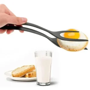 2-in-1 Non-Stick Food Clip Tongs | Pancake, Egg & Pizza Turner
