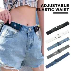Women’s Adjustable Elastic Belt – No-Buckle Waist Belt for Jeans & Dresses