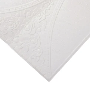 3D Self-Adhesive Tile Wall Sticker – Foam Brick Panel 35x35cm Pink/Champagne Waterproof Décor