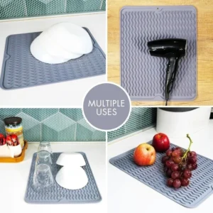 Silicone Folding Drying Mat – Heat-Resistant Dish & Pot Draining Pad for Kitchen Counters
