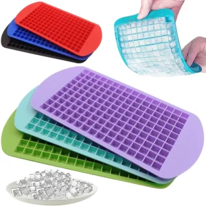 160 Mini Crushed Ice Cube Trays – BPA-Free Silicone, Easy Release, Stackable Mold Set