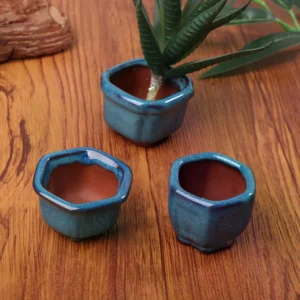 Mini Bonsai Plant Pot with Drainage Holes – Purple Sand Flower Planter for Home & Garden