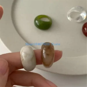 Wide Resin Ring – Handmade Stackable Finger Jewelry for Women