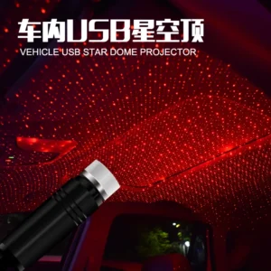 Adjustable LED Starry Galaxy Projector – Car Roof Night Light USB Ambient Lamp