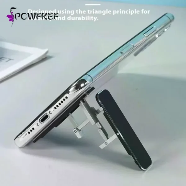 1/3PCS Mini Foldable Aluminum Phone Stand – Invisible Desktop Holder with Adjustable Angle