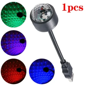 Mini USB LED Starry Laser Projector – Galaxy Night Light for Car & Room