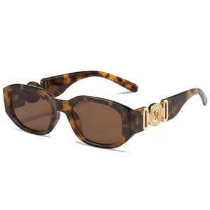 Y2K Irregular Sunglasses – Metal Rose Vintage Shades with UV Protection