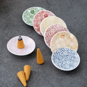 Ceramic Cone Incense Burner – Decorative Tray & Holder for Cones and Candles
