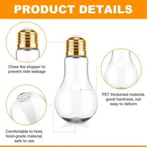 50ml Festive Lightbulb Candy Boxes – Fillable Plastic Christmas & Holiday Treat Containers