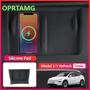 Wireless Charging Silicone Pad for Tesla Model 3/Y – Juniper Highland Version Non-Slip Central Console