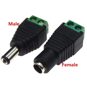 DC 5.5×2.1mm Connector Adapter – Male & Female Jack for LED Strip & CCTV Power