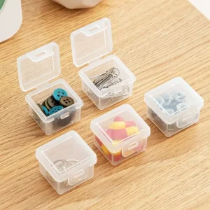 Multi-Purpose Transparent Plastic Storage Box with Lid | Small ID Card & Photocard Organizer Case