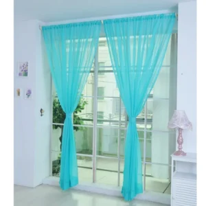Sheer Voile Curtain Panel – Colorful Tulle Door & Window Divider, Rod Pocket (2m x 1m)