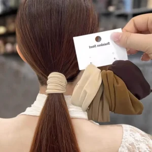 4Pcs High-Stretch Wide Scrunchies – Elastic Hair Ties for Women