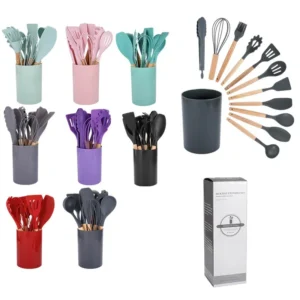 12-Piece Silicone Kitchen Utensil Set | Non-Scratch Cooking Tools with Block