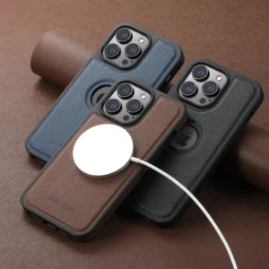 Luxury PU Leather Flip Case for iPhone 12–16 Pro Max – MagSafe Compatible