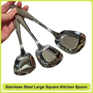 Stainless Steel Square Spoon | Rice, Soup & Dessert Serving Ladle