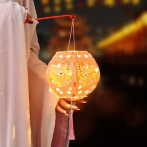 Chinese Lantern DIY Kit – Handmade Paper Lantern Set with LED Lights for Mid-Autumn Festival