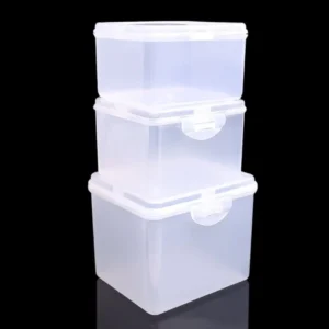 Multi-Purpose Clear Plastic Storage Box with Lid | Small Rectangular Jewelry & Headband Organizer Container