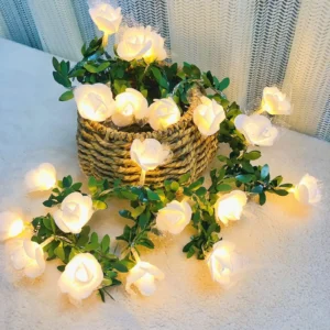 Artificial Rose Ivy LED String Lights – Romantic Fairy Vine for Bedroom, Wedding & Valentine’s Day