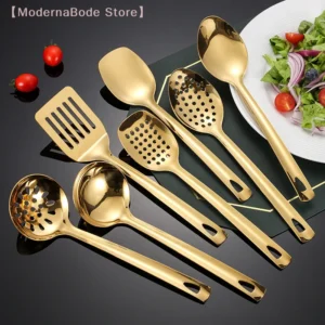 6-Piece Korean Style Stainless Steel Cutlery Set | Golden Utensils