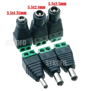 DC Power Plug Jack Connector Adapter (1–5PCS) – Male & Female for LED Strip & Camera