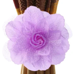 Silk Peony Flower Curtain Tieback – Decorative Strap & Clip for Window Drapes