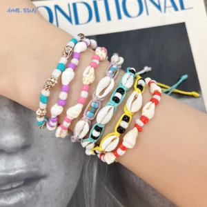 Summer Shell Bead Bracelet & Anklet – Adjustable Boho Beach Jewelry for Women & Men